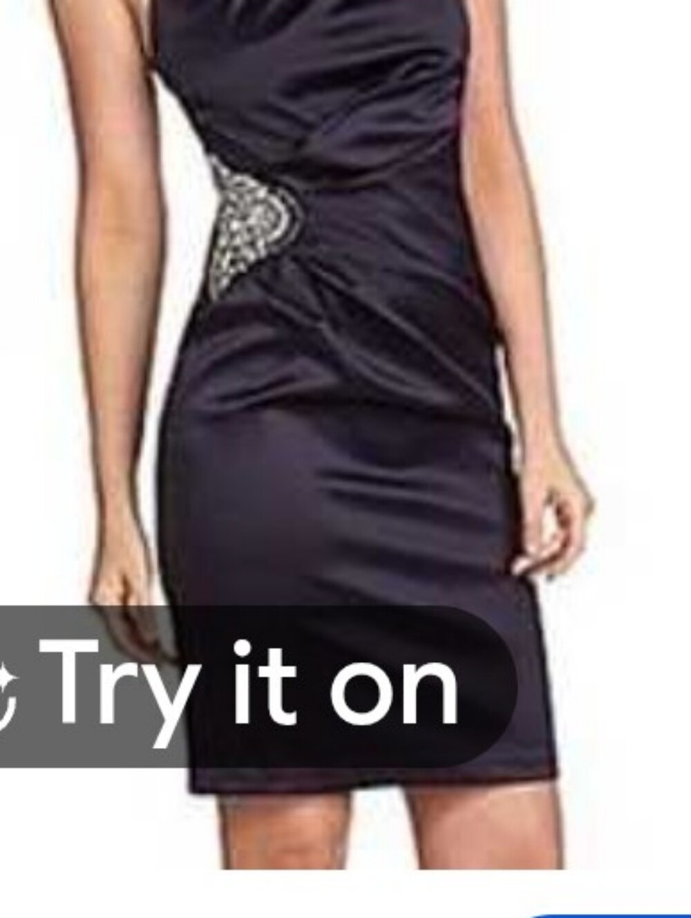 Eliza J Black One-Shoulder Cocktail Dress with Embellished Side